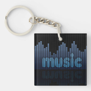 Digital Equalizer Music Wave Wall Key Ring