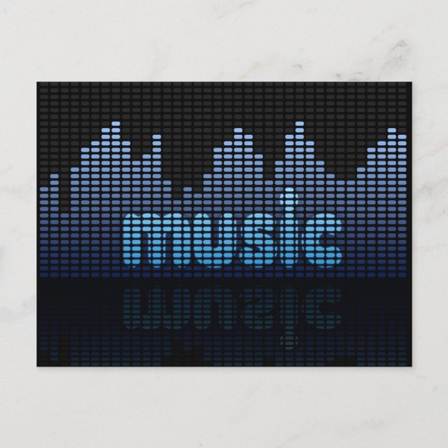 Digital Equalizer Music Wave Wall Postcard (Front)