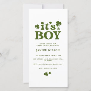 Digital Evite Its a Boy St. Patrick's Day Baby  Announcement