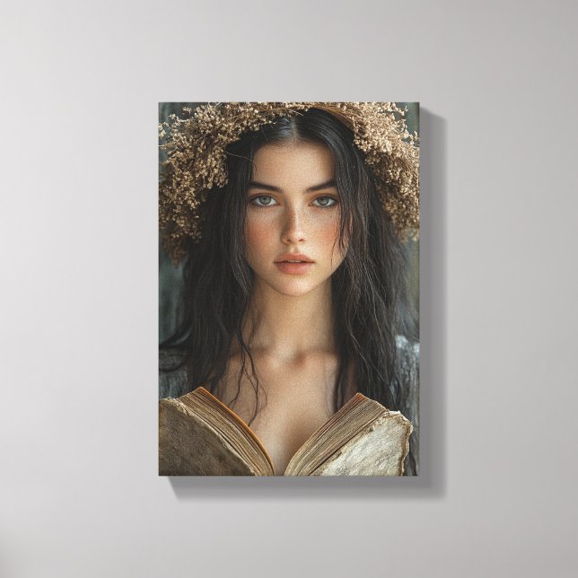 Digital Face Abstract Art Canvas Print (Front)