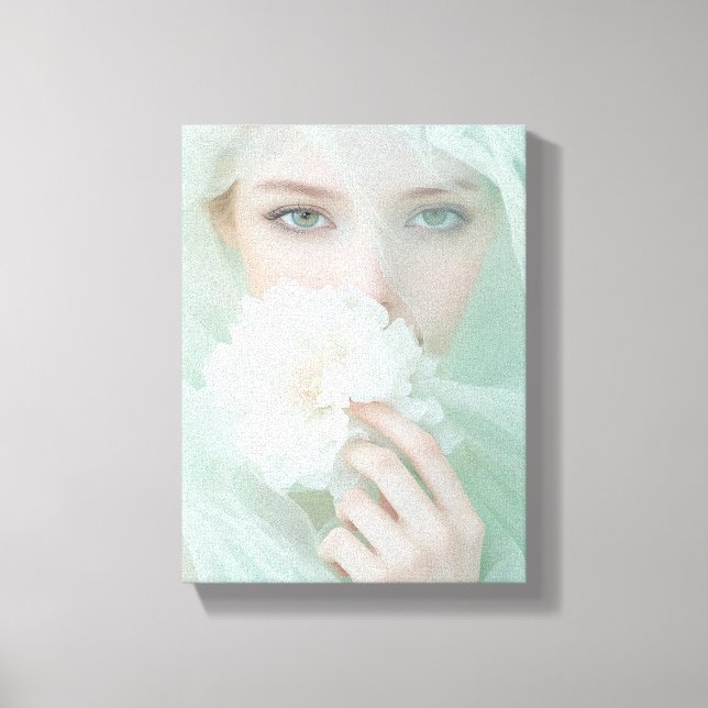 Digital Face Art - Futuristic Abstract Portrait Canvas Print (Front)