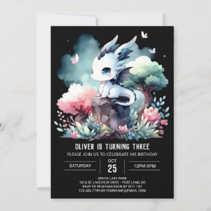 Digital Fantasy Dragon Birthday Invitation