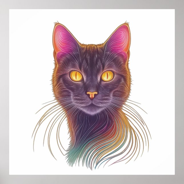 Digital Feline Majesty Poster (Front)