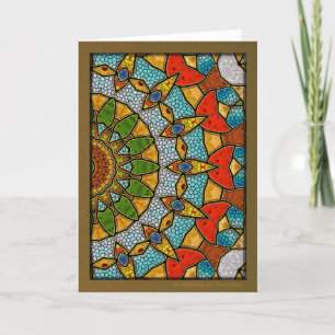 Digital Fish Mandala Holiday Card
