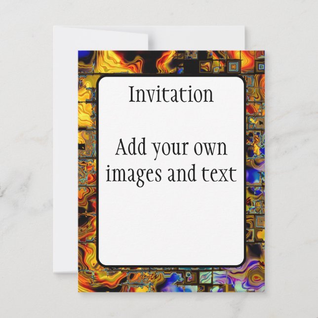 Digital Flames and Metal Matrix Invitation (Front)