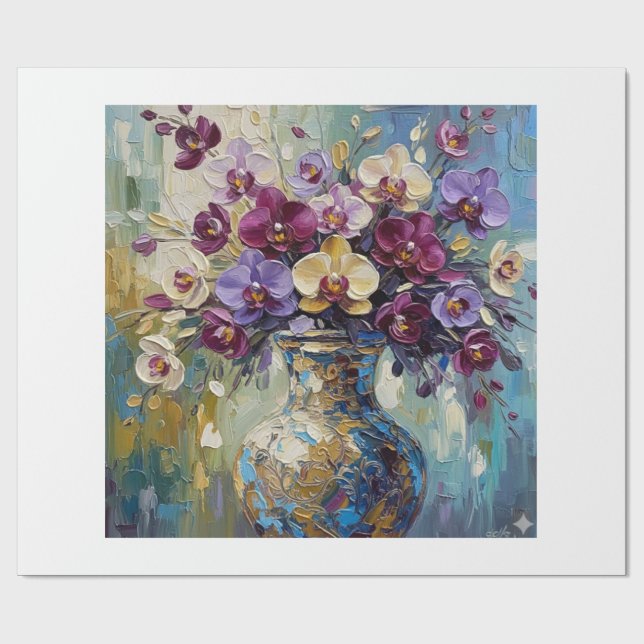 Digital Floral Composition Wrapping Paper (Flat)