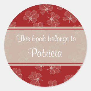 Digital Floral Flowers Custom Bookplate Labels