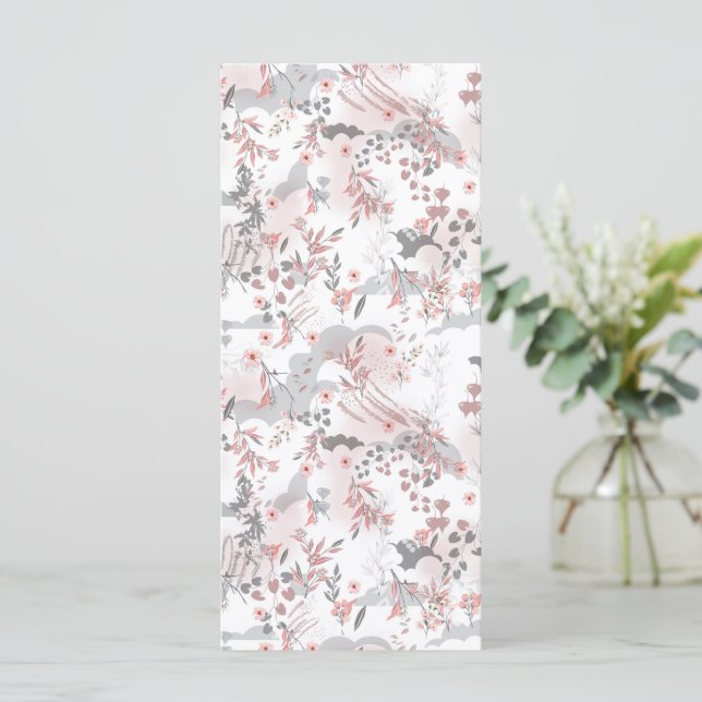 Digital Floral Pattern on Pastel Tones Card (Standing Front)