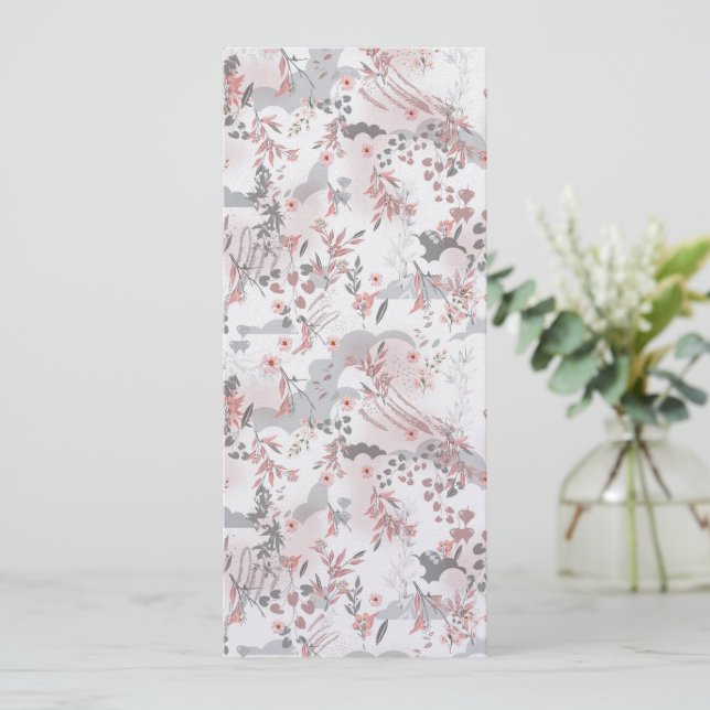 Digital Floral Pattern on Pastel Tones Holiday Card (Standing Front)