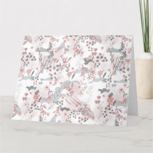 Digital Floral Pattern on Pastel Tones Thank You Card