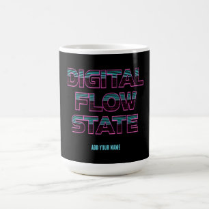 Digital Flow State Retro Neon 80s Gaming Aesthetic Coffee Mug
