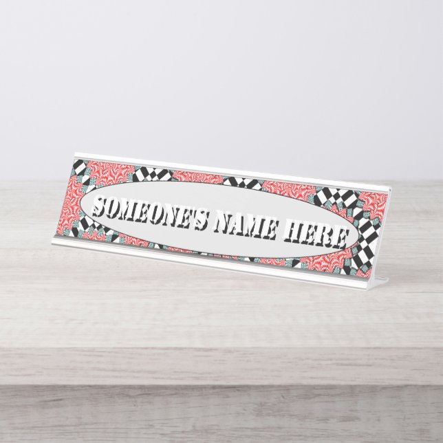Digital Flower by Kenneth Yoncich Desk Name Plate (Front)