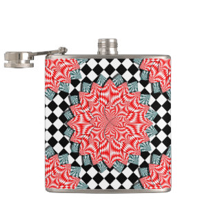 Digital Flower by Kenneth Yoncich Hip Flask