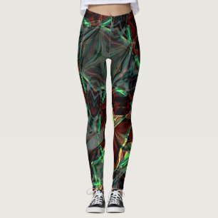 Digital flower with metallic or crystalline shades leggings