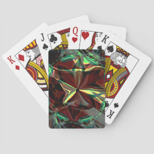 Digital flower with metallic or crystalline shades playing cards