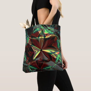 Digital flower with metallic or crystalline shades tote bag