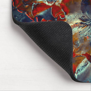Digital flowers in ash and charcoal over coals thr mouse mat