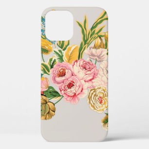 Digital Flowers watercolor illustration. Manual or iPhone 12 Case