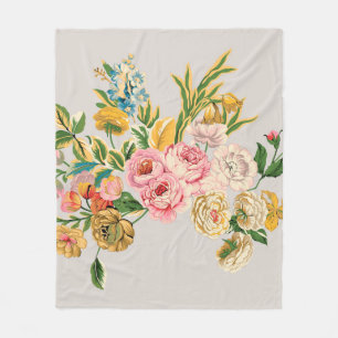 Digital Flowers watercolor illustration. Manual or Fleece Blanket