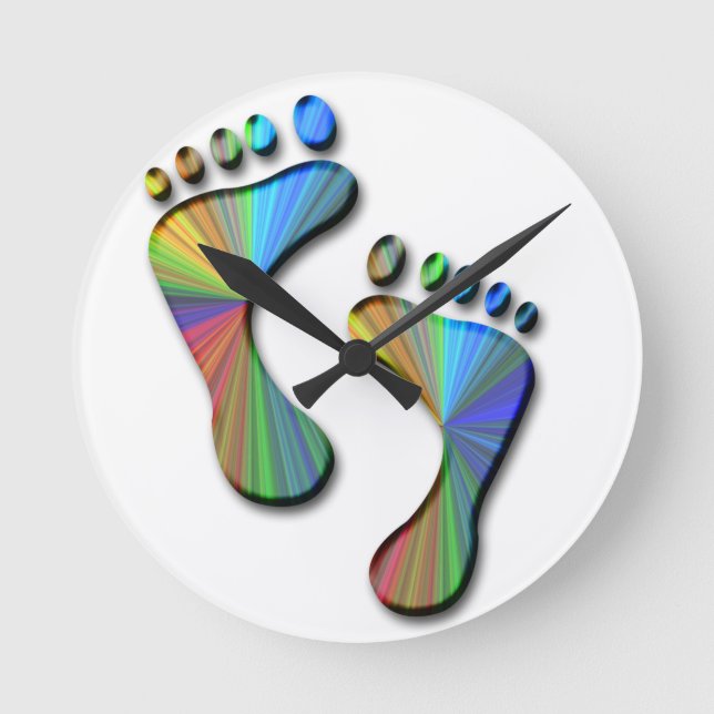 Digital Footprint Round Clock (Front)