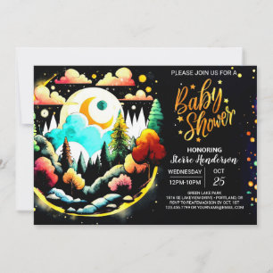 Digital Forest Woodland Baby Shower Invitation