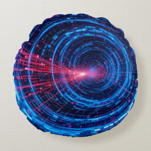 Digital Fortress: The Secure Stream Round Cushion