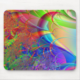 Digital fractal 3D design Mouse Mat