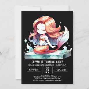 Digital Fun Mermaid Birthday Invitation