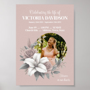 Digital Funeral Announcement Instant Download Post Poster