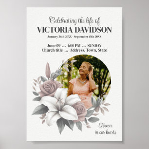 Digital Funeral Announcement Instant Download Post Poster
