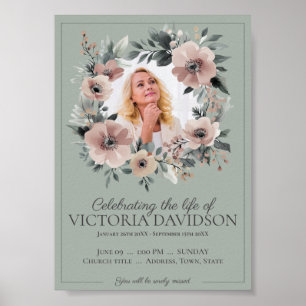 Digital Funeral Announcement Instant Download Poster