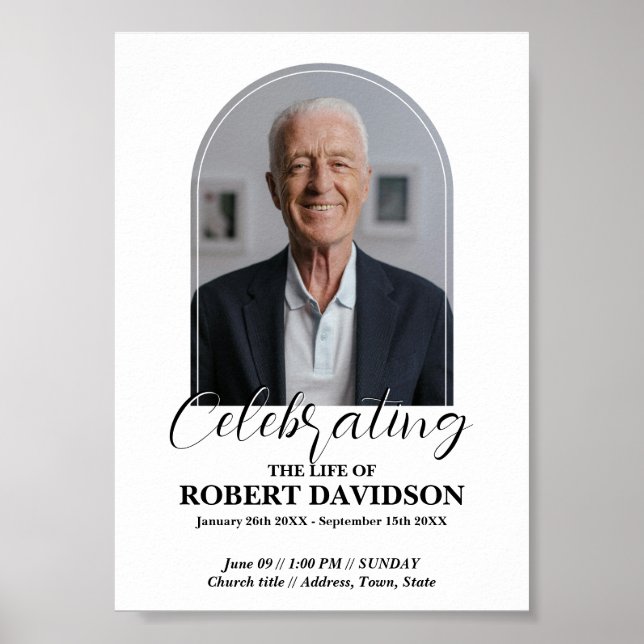 Digital Funeral Announcement Instant Download Poster (Front)