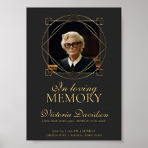 Digital Funeral Announcement Post Dark Grey