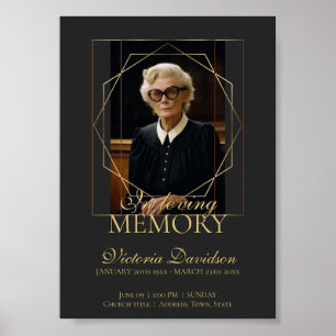 Digital Funeral Announcement Post Dark Grey Poster