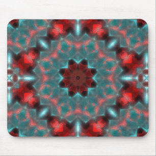 Digital gear hammered glass red and cyanish style mouse mat