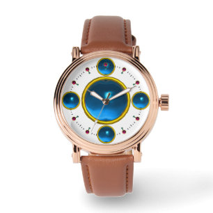 DIGITAL GEM STONE  gold blue sapphire Watch