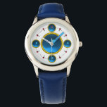 DIGITAL GEM STONE  gold blue sapphire Watch<br><div class="desc">Elegant , classy and unique design with a vibrant 3D gem stone -Digital printing design by BALDESIGN3D (c)</div>
