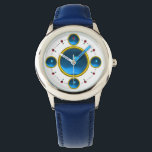 DIGITAL GEM STONE  gold blue sapphire Watch<br><div class="desc">Elegant , classy and unique design with a vibrant 3D gem stone -Digital printing design by BALDESIGN3D (c)</div>