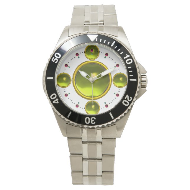 DIGITAL GEM STONE  gold yellow topaz Watch (Front)
