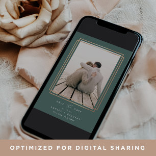 DIGITAL Geometric Frame Vertical Photo Save The Date