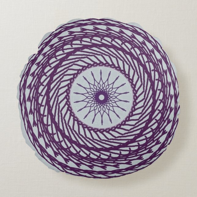 Digital geometrical shape pattern round cushion (Front)