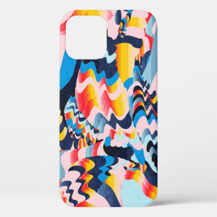 digital glitch art background iPhone 12 case