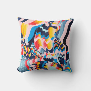 digital glitch art background cushion