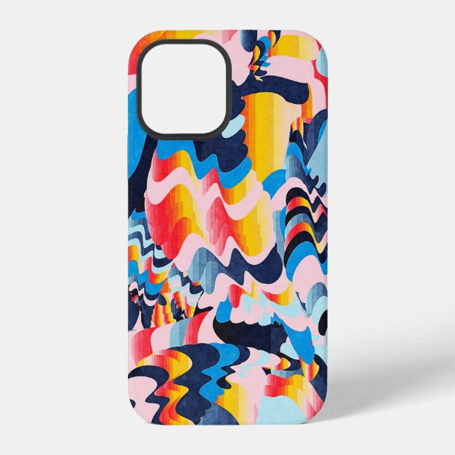 digital glitch art background iPhone case (Back)