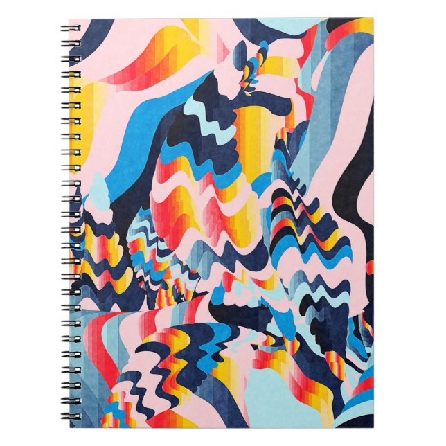 digital glitch art background notebook (Front)