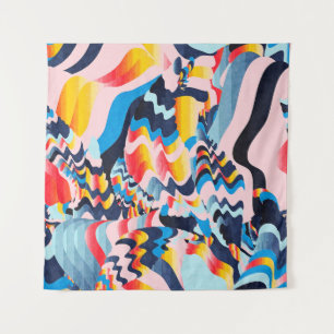 digital glitch art background tapestry