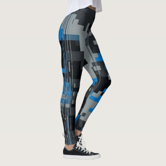 Digital Glitch Camo Leggings - Cyberpunk Womens Gi