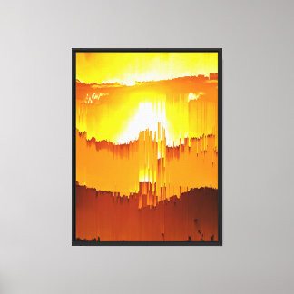Digital Glitch Sunset Horizon Canvas Print