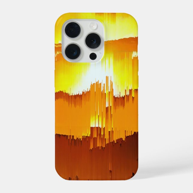 Digital Glitch Sunset Horizon iPhone Case (Back)