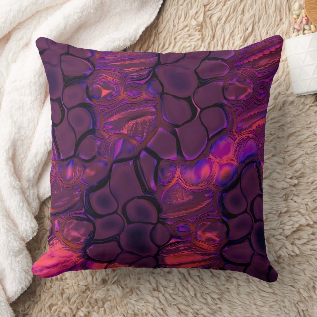 Digital gothic rounded pieces in burnt pink wine   cushion (Blanket)